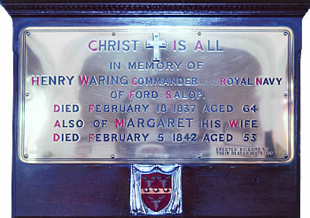 Henry Waring brass plaque