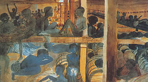 An early 19th century impression of the hold of a slave ship