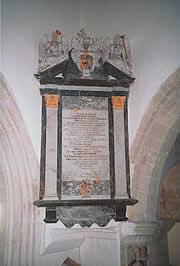 The Hallett monument in Axmouth church