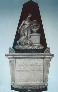 Memorial in St. Michael’s Church, Lyme Regis to Eliza Emmitt who died in 1817.