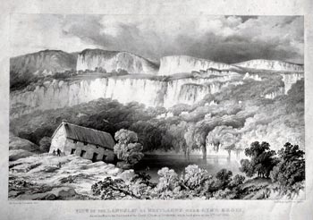 View of the second landslip, at Whitlands, which took place on 3rd Feb 1840. Published by Dunster based on a watercolour by Miss Philpot